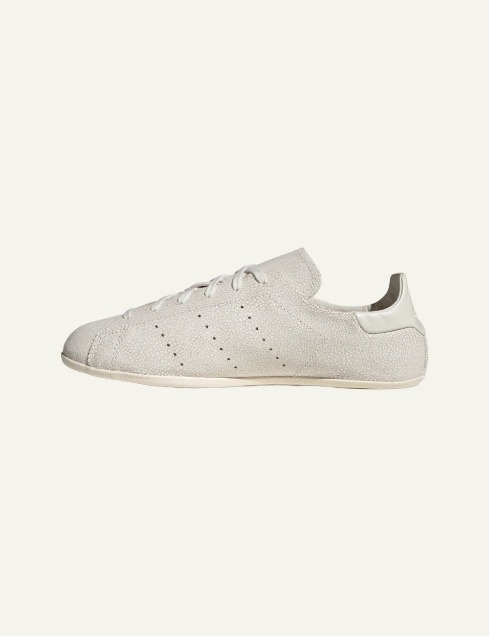Adidas Originals Stan Smith Lo Pro women's white textured leather sneakers opposite side view