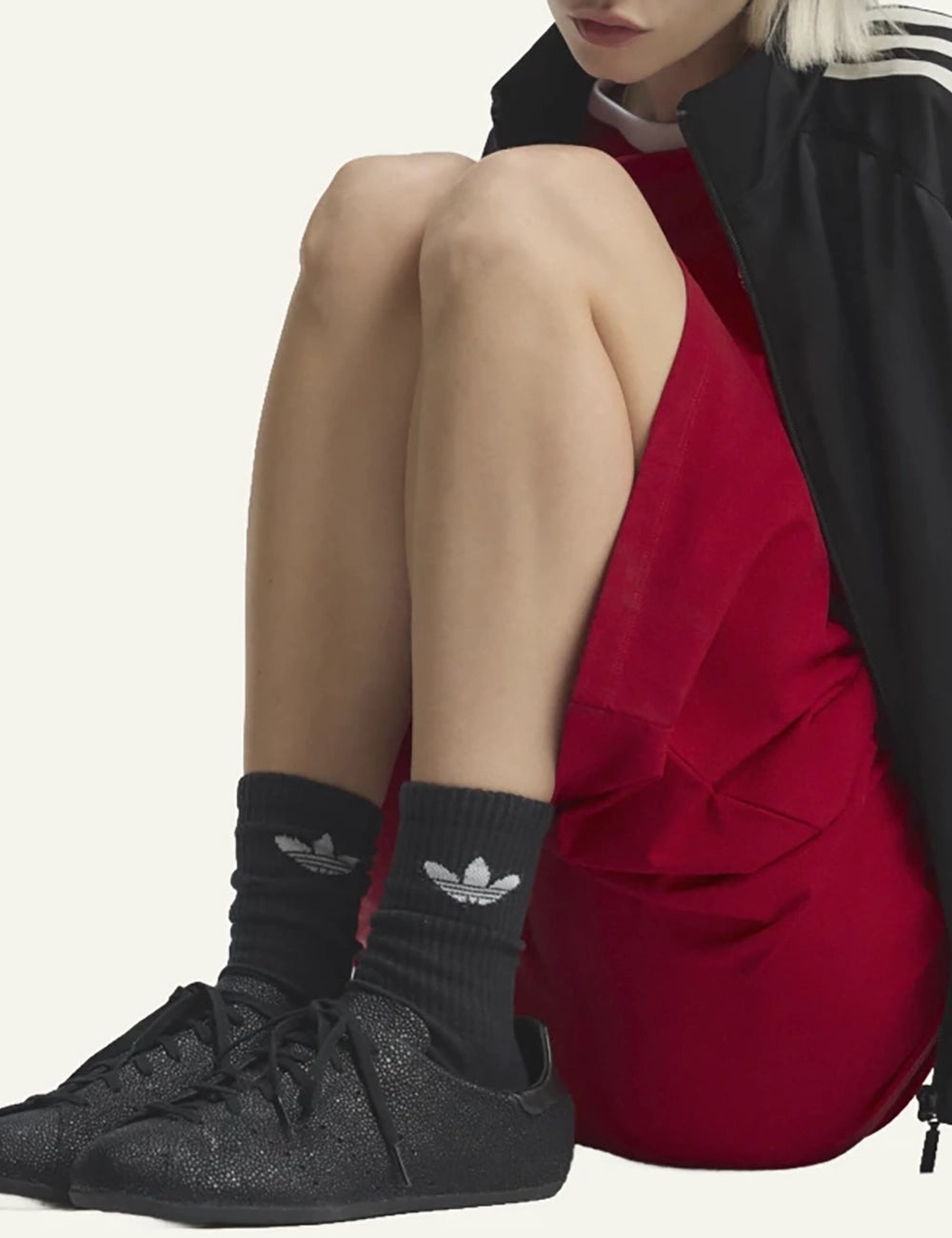  Adidas Originals Women’s Black Textured Leather Sneakers model