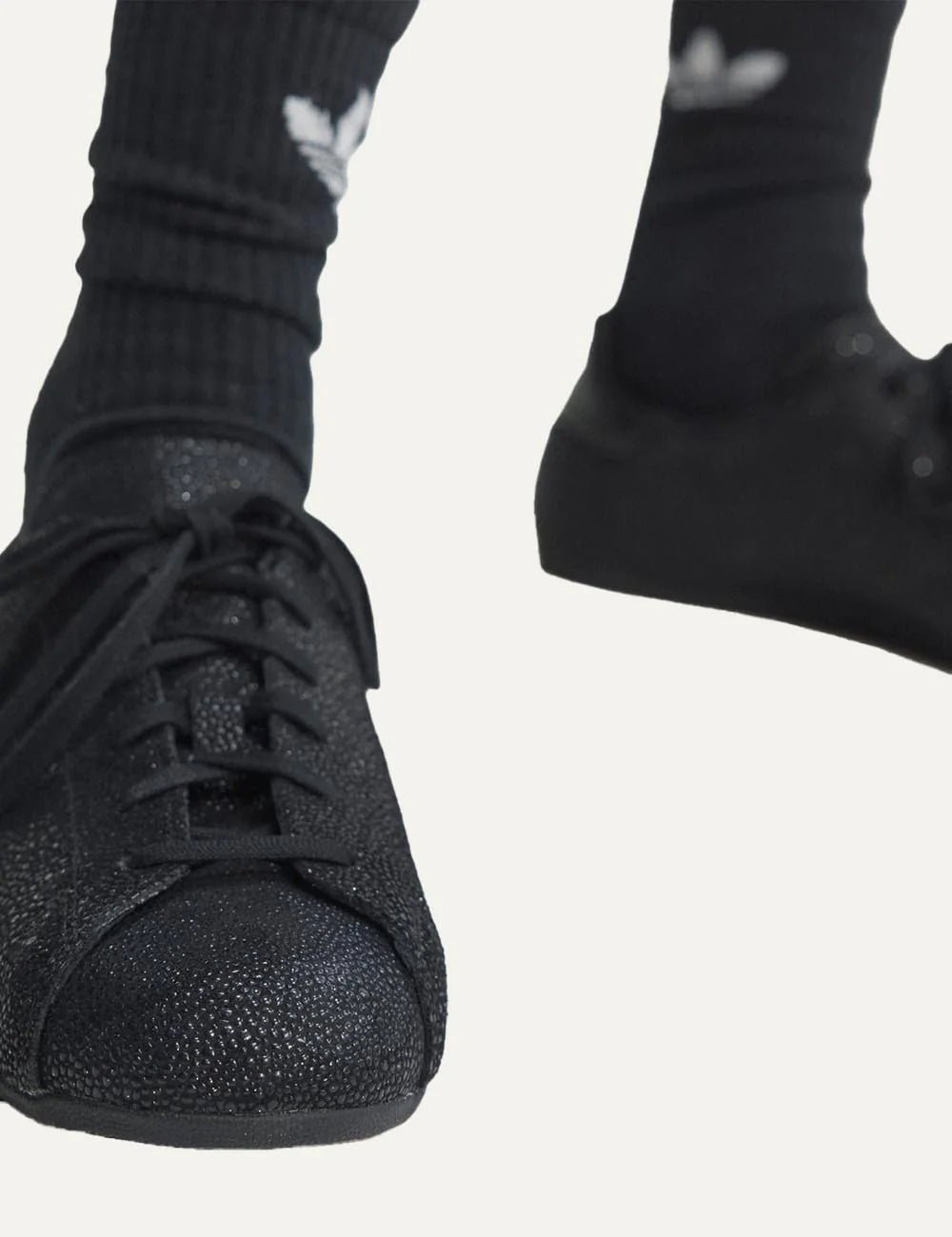  Adidas Originals Women’s Black Textured Leather Sneakers front