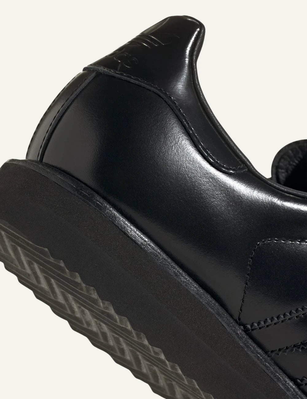Women's adidas Originals Superstar Lux black leather sneakers with shell toe and platform-inspired sole back