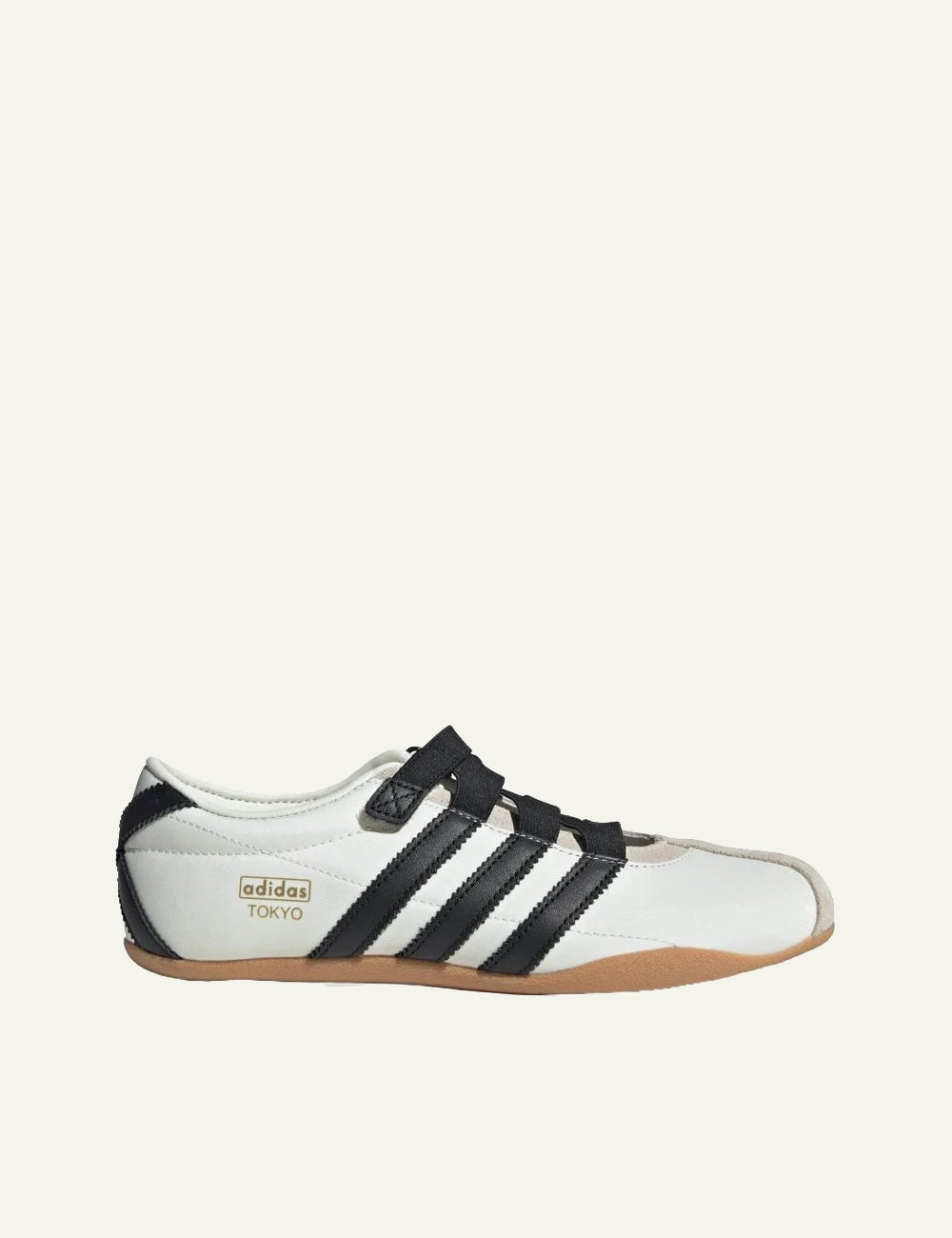 Women's Adidas Originals Tokyo Mary Jane ballet flats in off white and black with gum sole
