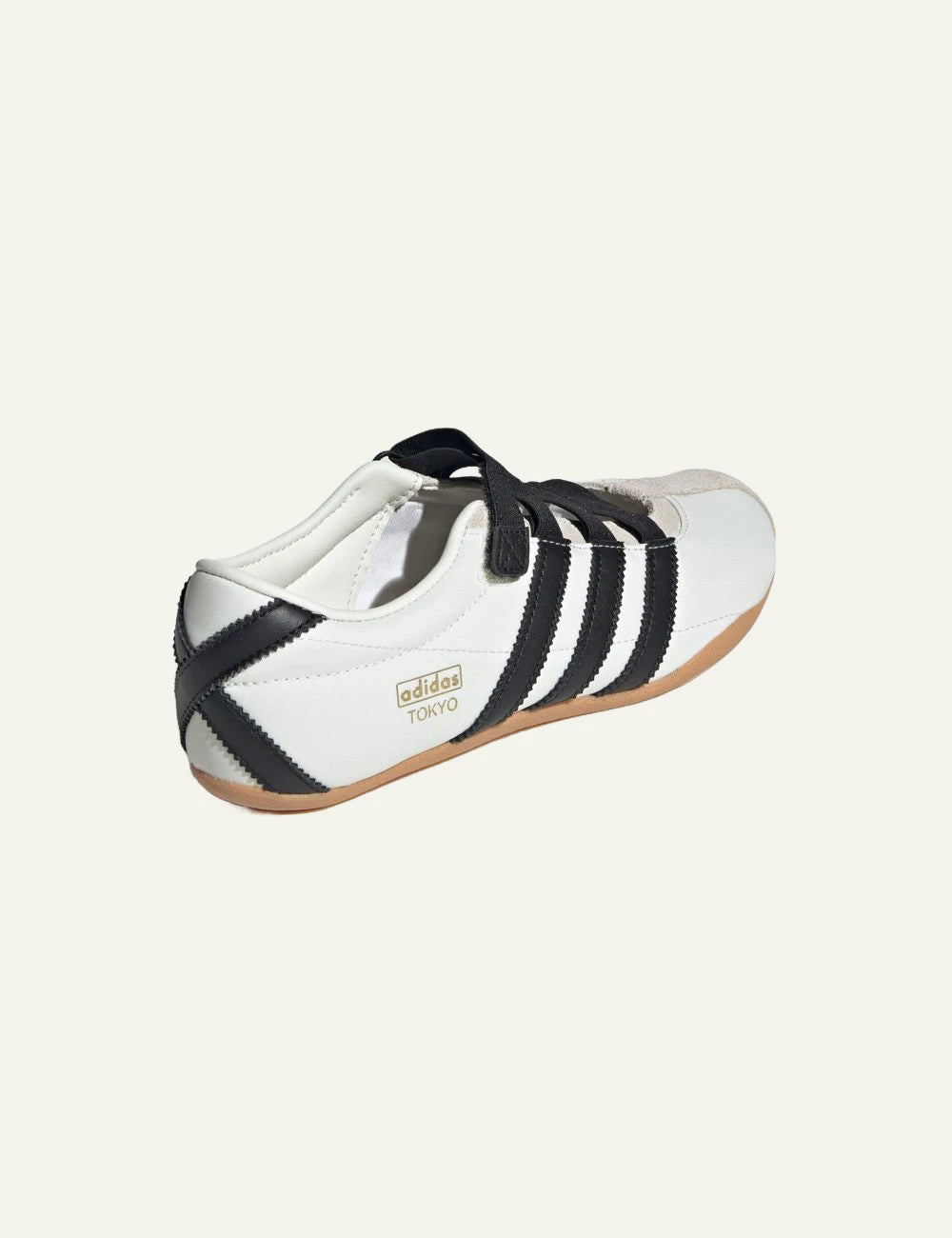 Women's Adidas Originals Tokyo Mary Jane ballet flats in off white and black with gum sole back
