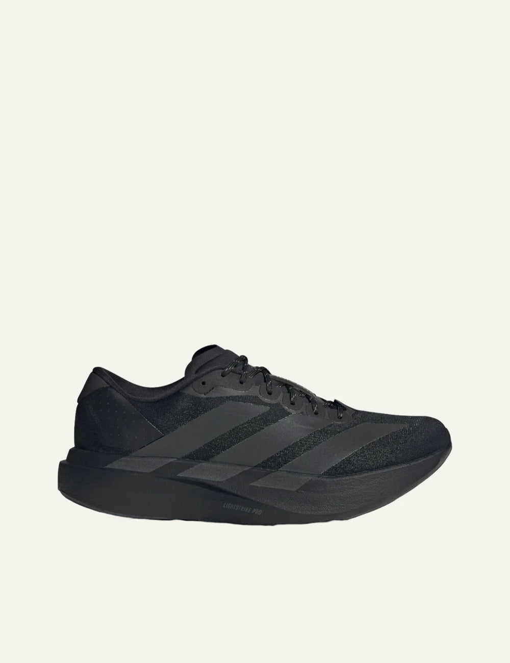 Adidas Adizero EVO SL unisex black textile sneakers side view
