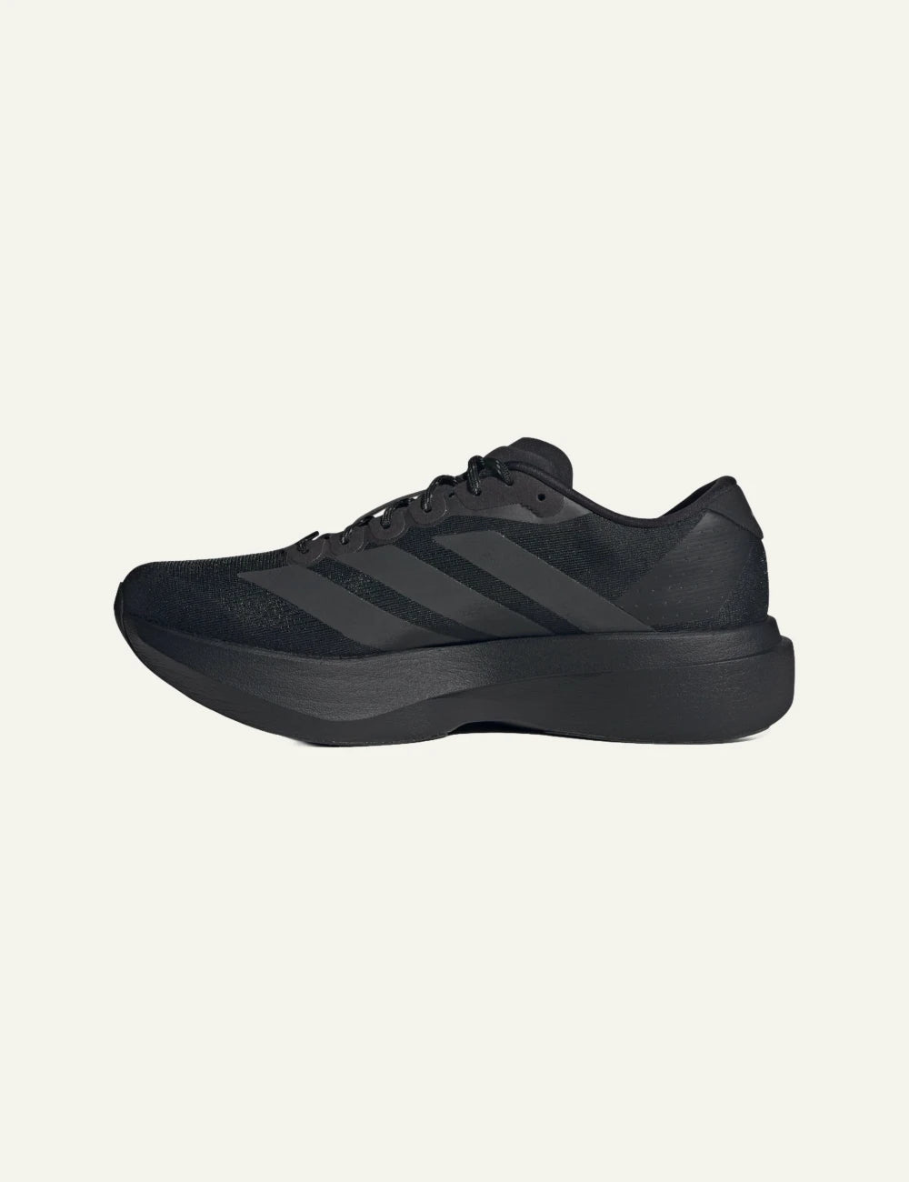 Adidas Adizero EVO SL unisex black textile sneakers opposite side view
