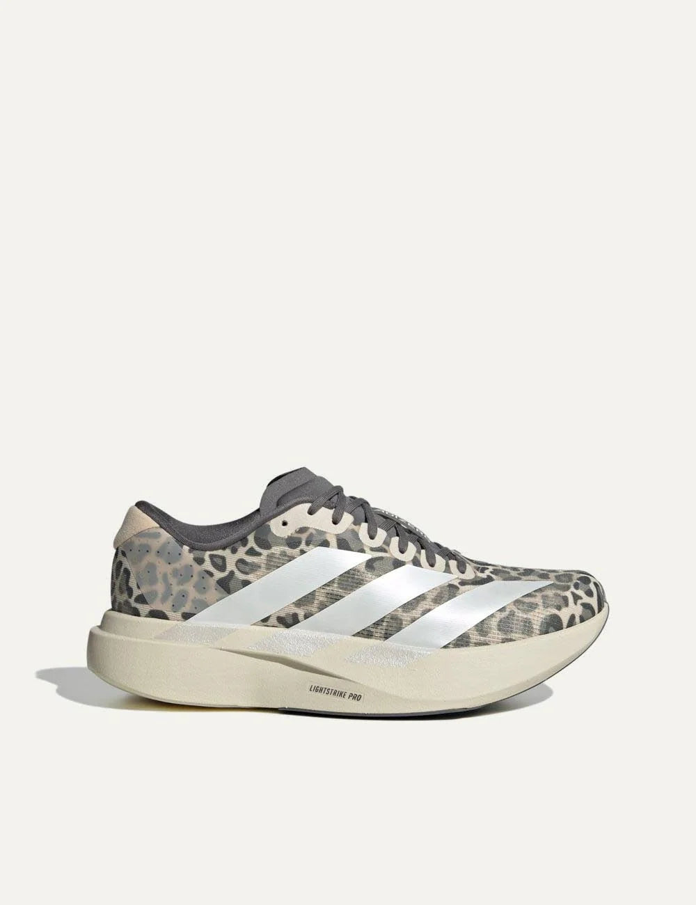Adidas Adizero EVO SL sneaker beige me white stripes side view