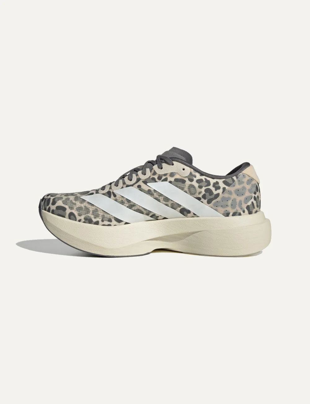 Adidas Adizero EVO SL sneaker beige me white stripes profile view