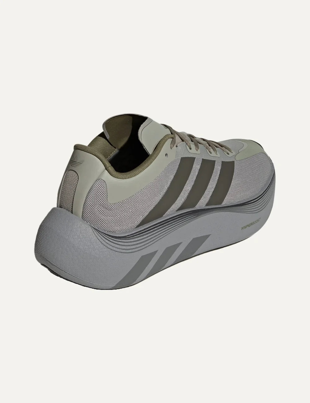 adidas Originals women Hyperboost EPHR LT grey sneakers with olive details and chunky sole back