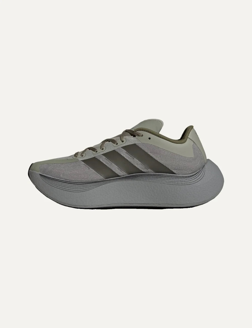 adidas Originals women Hyperboost EPHR LT grey sneakers with olive details and chunky sole profile