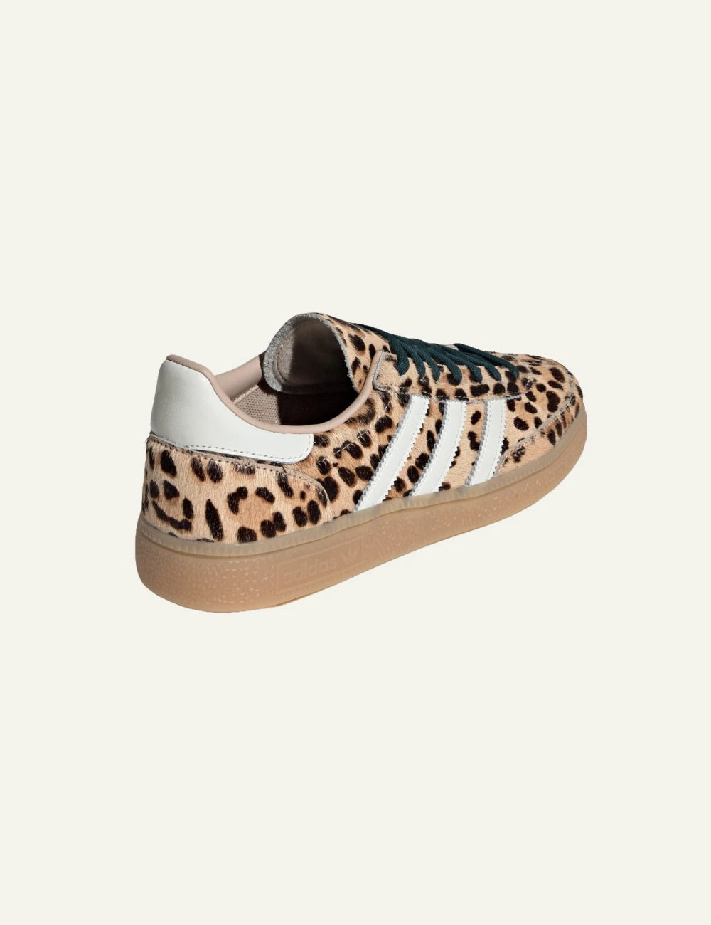 Adidas Handball Spezial sneakers leopard print Magic Beige me ivory stripes back view