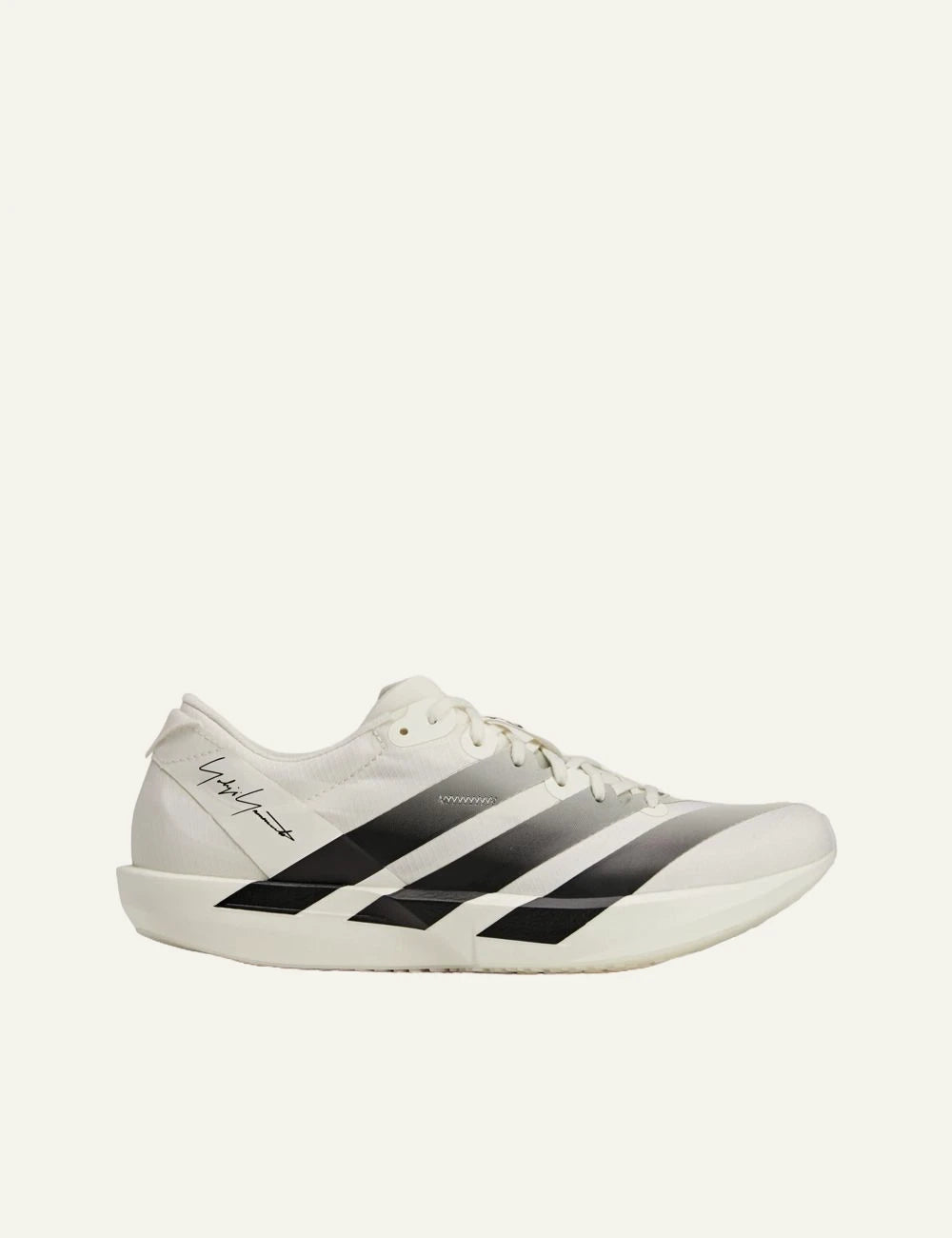 Y-3 Adios 9 sneaker off white me off white stripes side view
