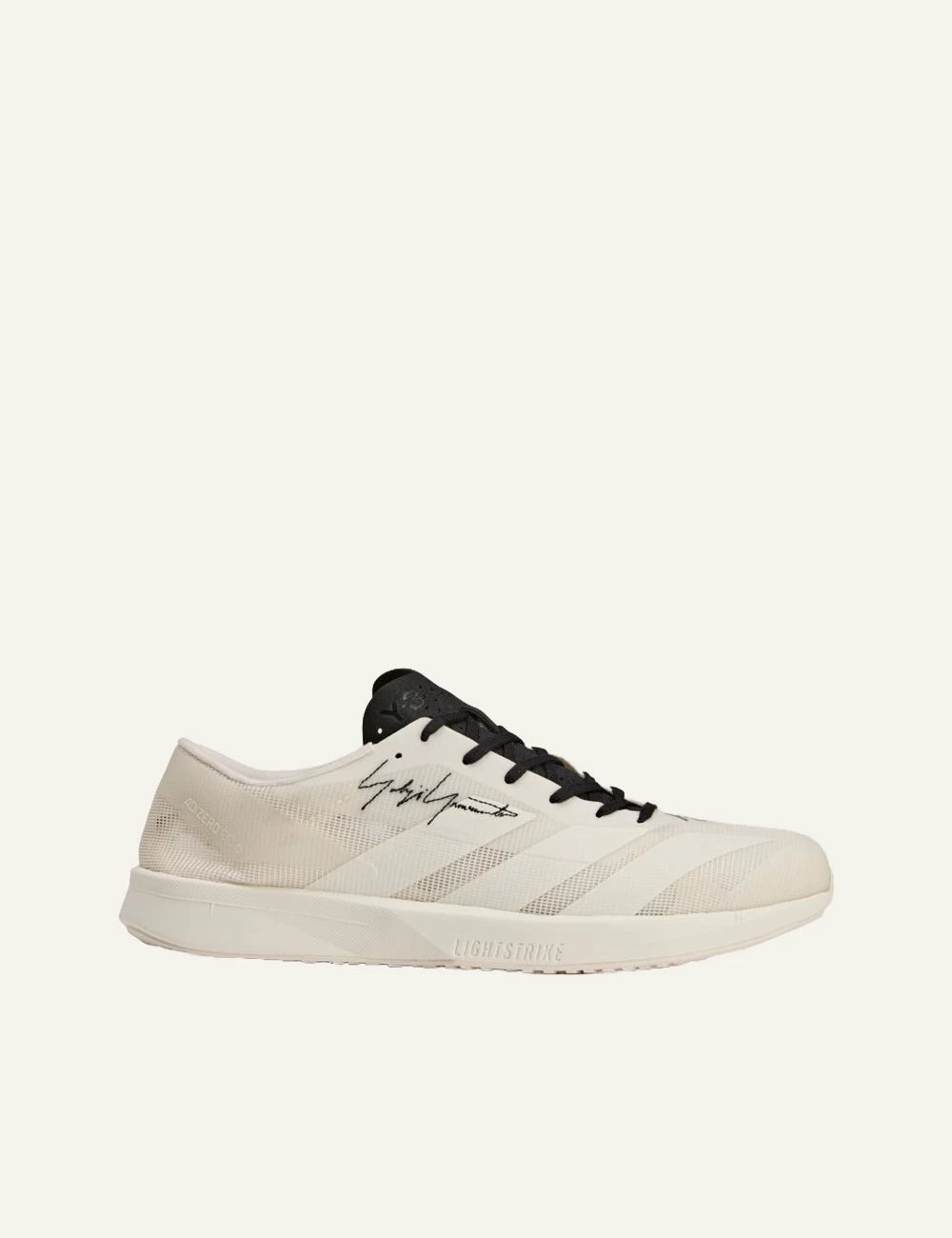Y-3 Adizero RC6 sneaker off white me black details side view