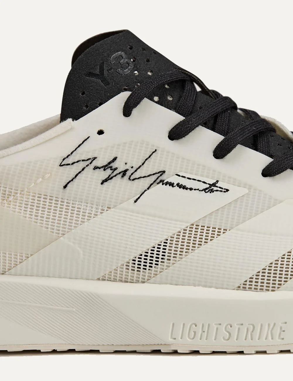 Y-3 Adizero RC6 sneaker off white me black details side view