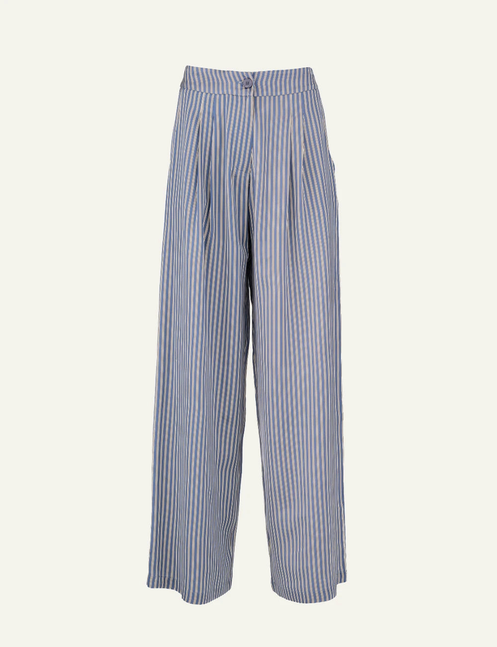 Philosophy blue striped satin wide leg pants for women