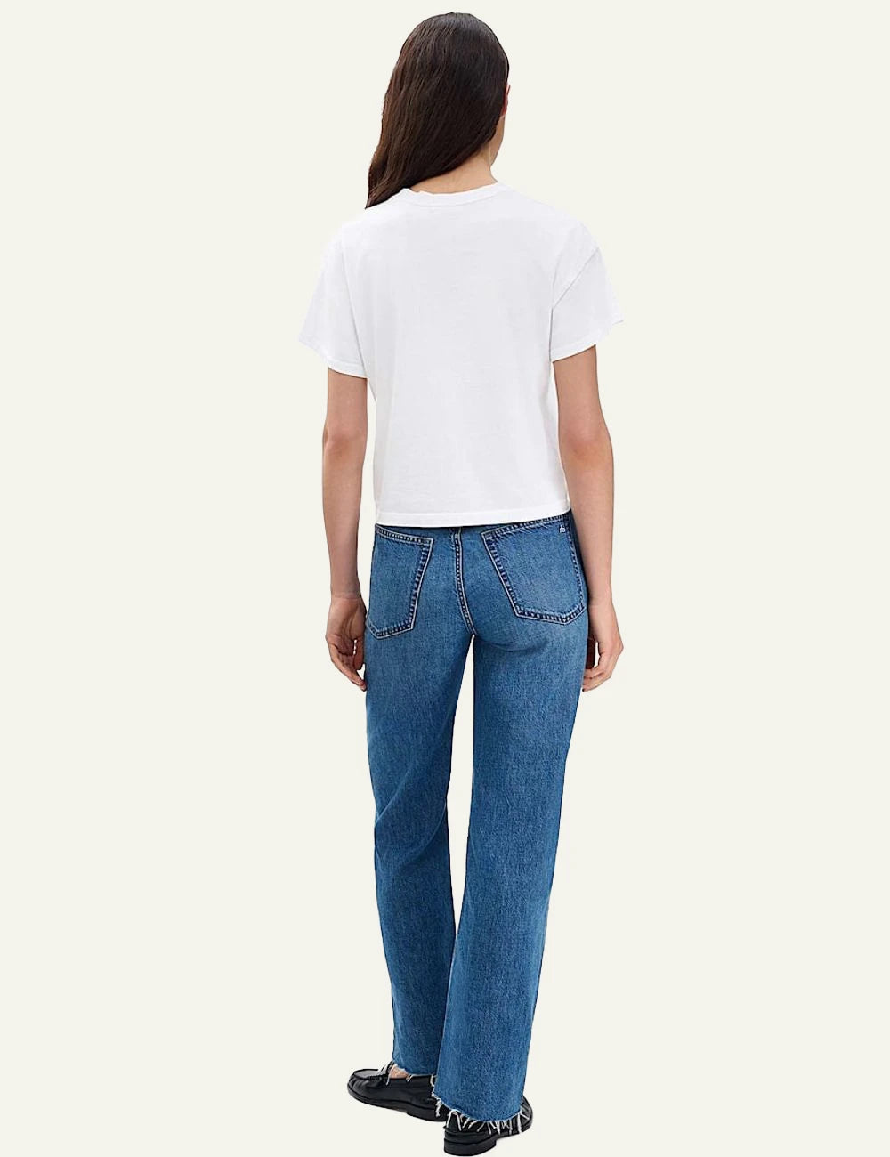 rag & bone cotton boxy t shirt white women back view