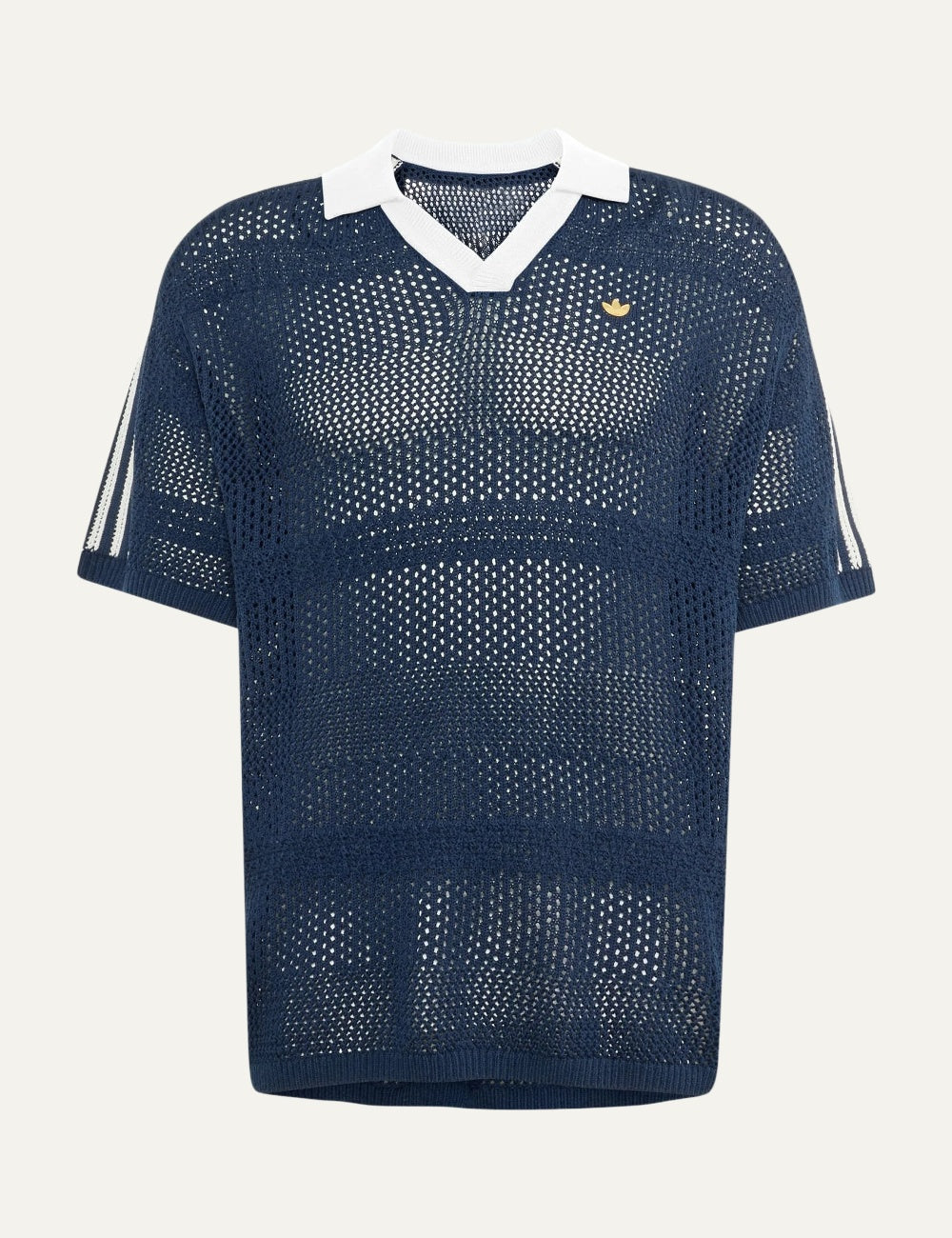 Adidas Originals Women’s Navy Open-Knit Polo Shirt