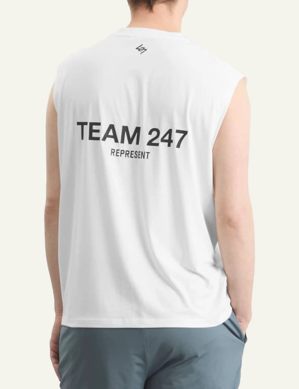 Represent Team 247 Tank White Back Logo worn on model
