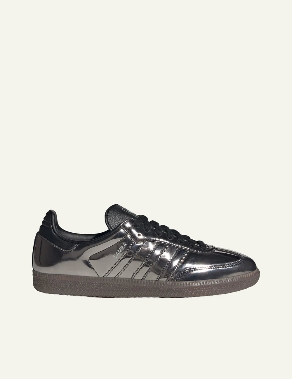 adidas Originals Samba OG Core Black metallic leather sneakers with gum rubber side