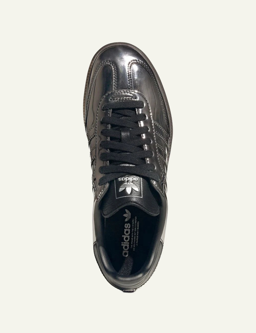 adidas Originals Samba OG Core Black metallic leather sneakers with gum rubber top