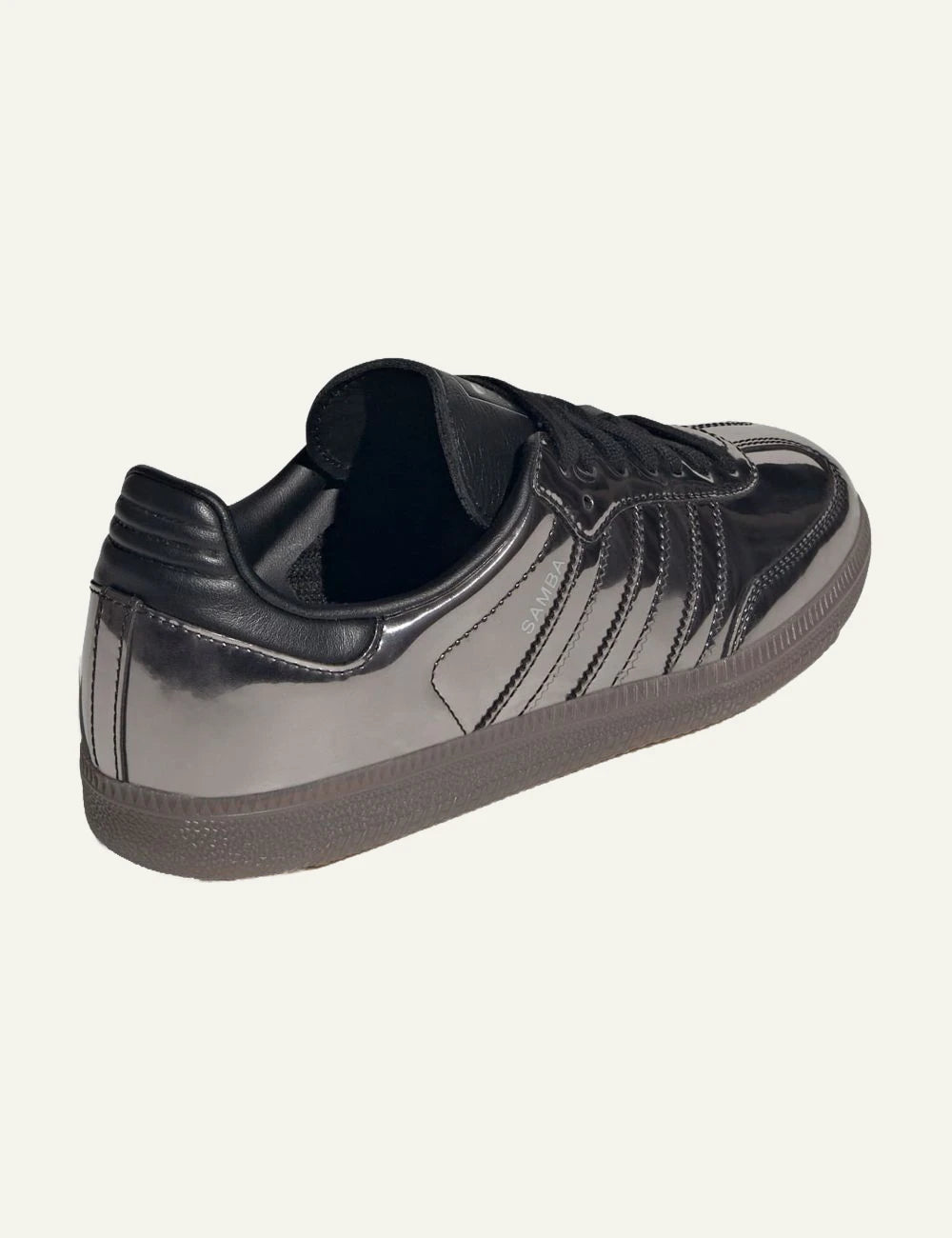adidas Originals Samba OG Core Black metallic leather sneakers with gum rubber back