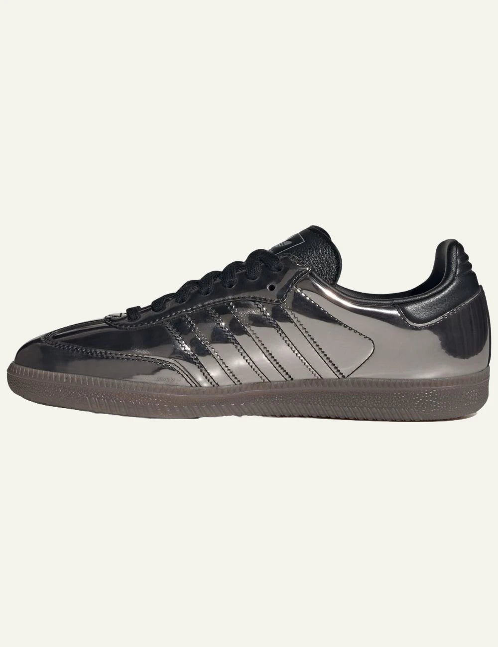 adidas Originals Samba OG Core Black metallic leather sneakers with gum rubber profile