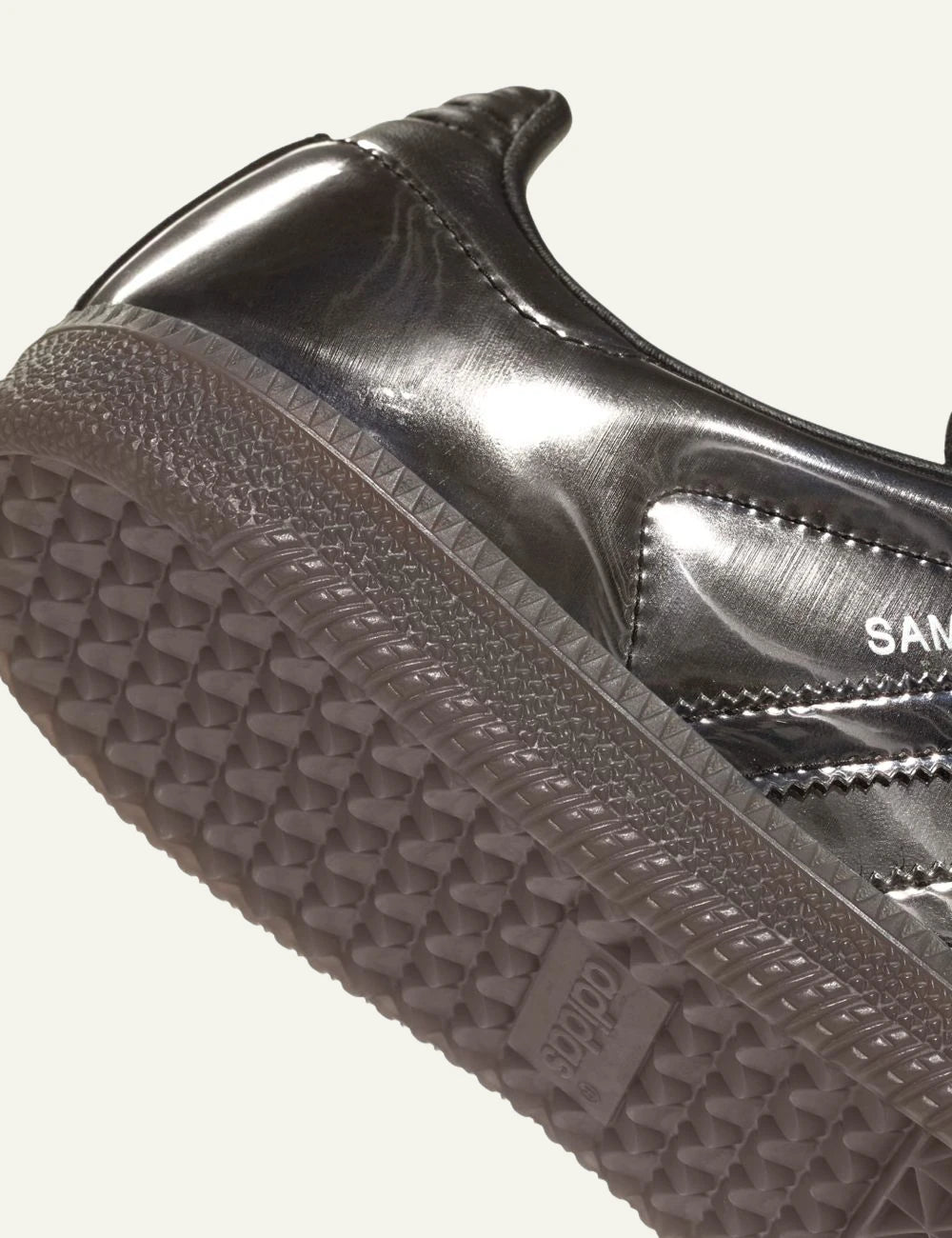 adidas Originals Samba OG Core Black metallic leather sneakers with gum rubber back