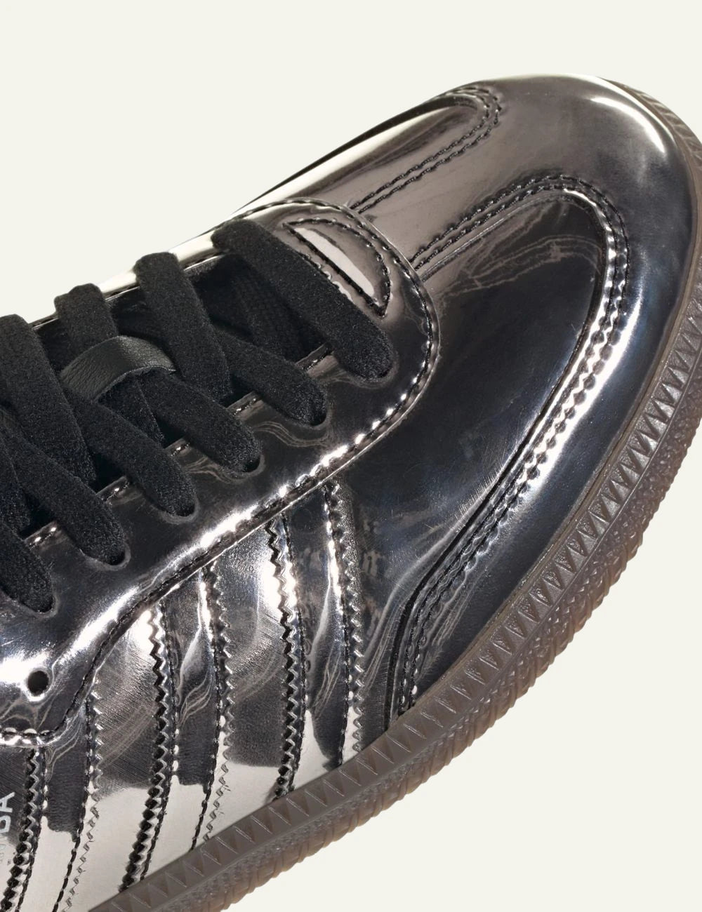adidas Originals Samba OG Core Black metallic leather sneakers with gum rubber detail