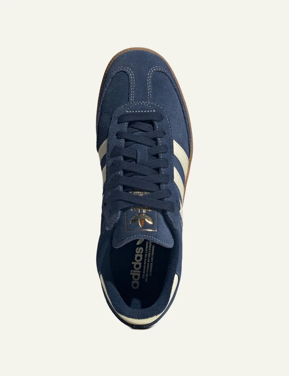 Women's adidas Originals Samba OG night indigo leather sneakers with gum sole top