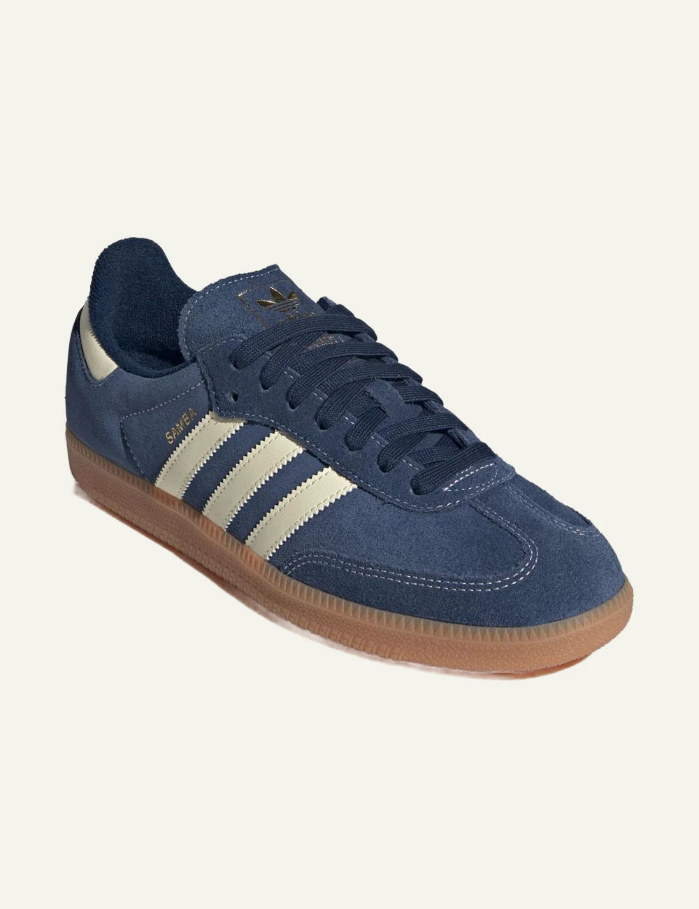 Women's adidas Originals Samba OG night indigo leather sneakers with gum sole front