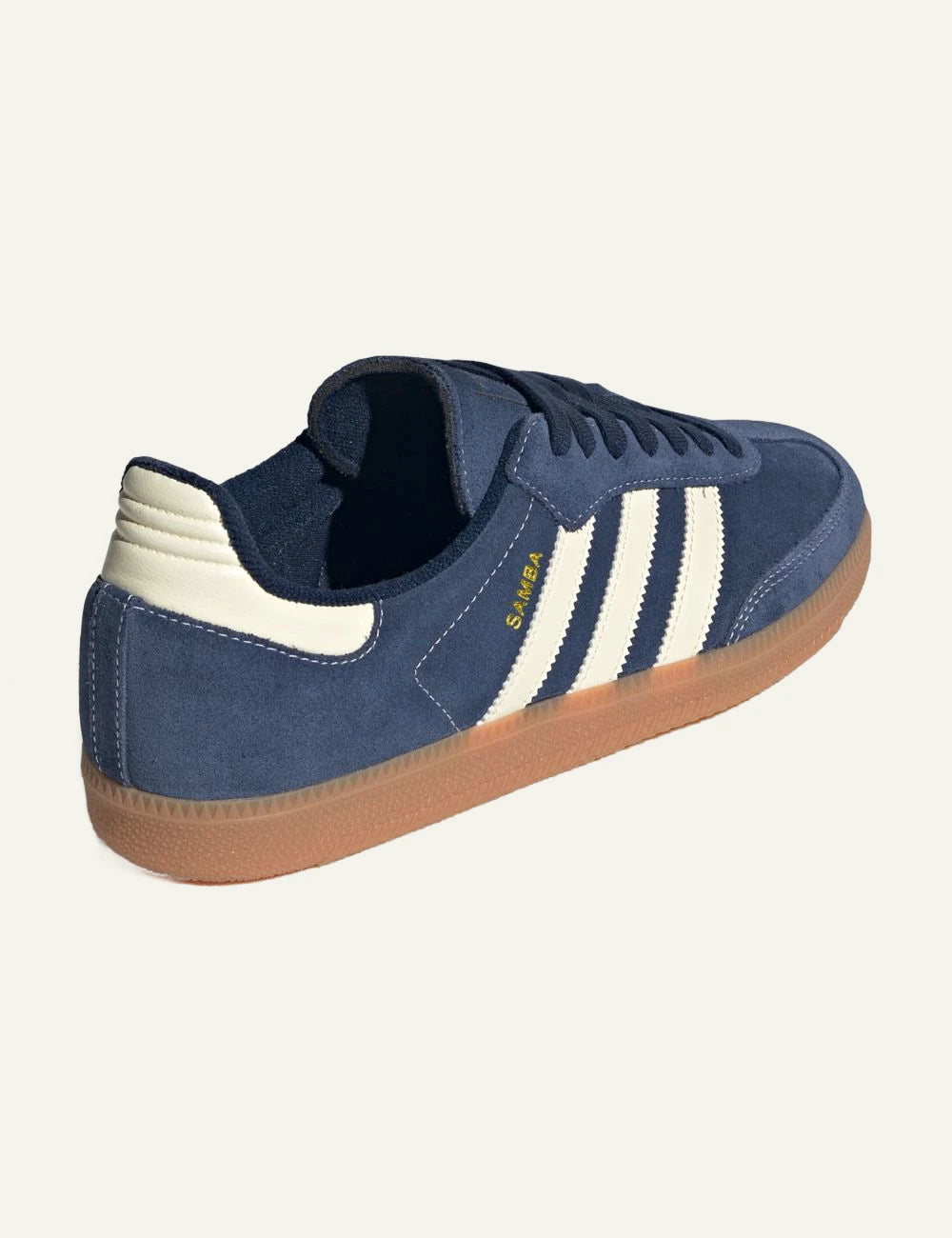 Women's adidas Originals Samba OG night indigo leather sneakers with gum sole back
