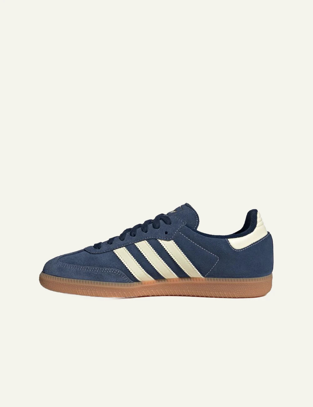 Women's adidas Originals Samba OG night indigo leather sneakers with gum sole profile