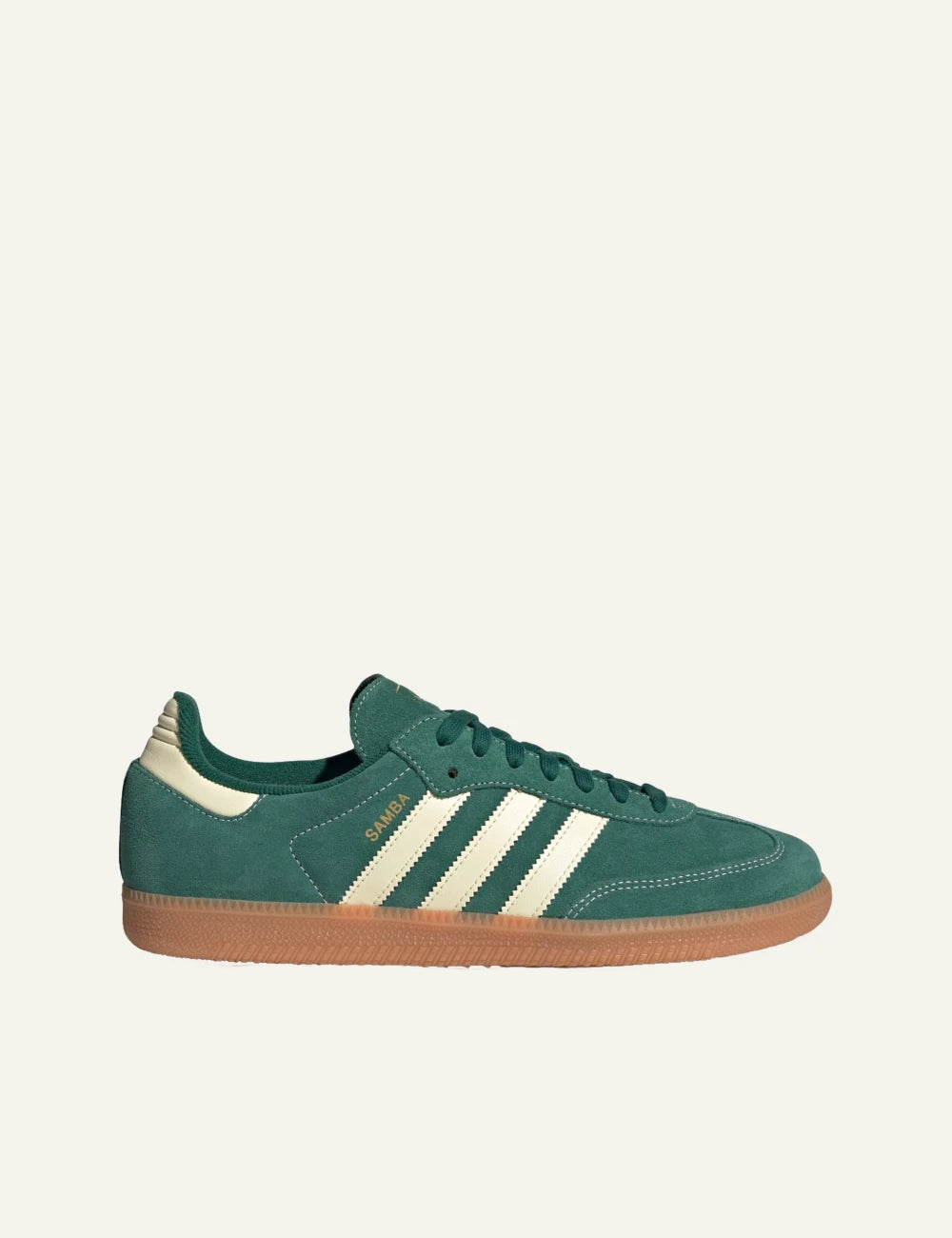 Adidas Originals Samba OG women's green suede sneakers side view
