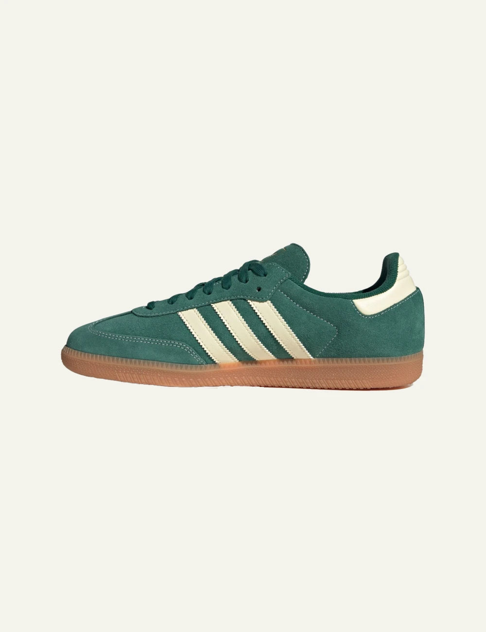 Adidas Originals Samba OG women's green suede sneakers opposite side view