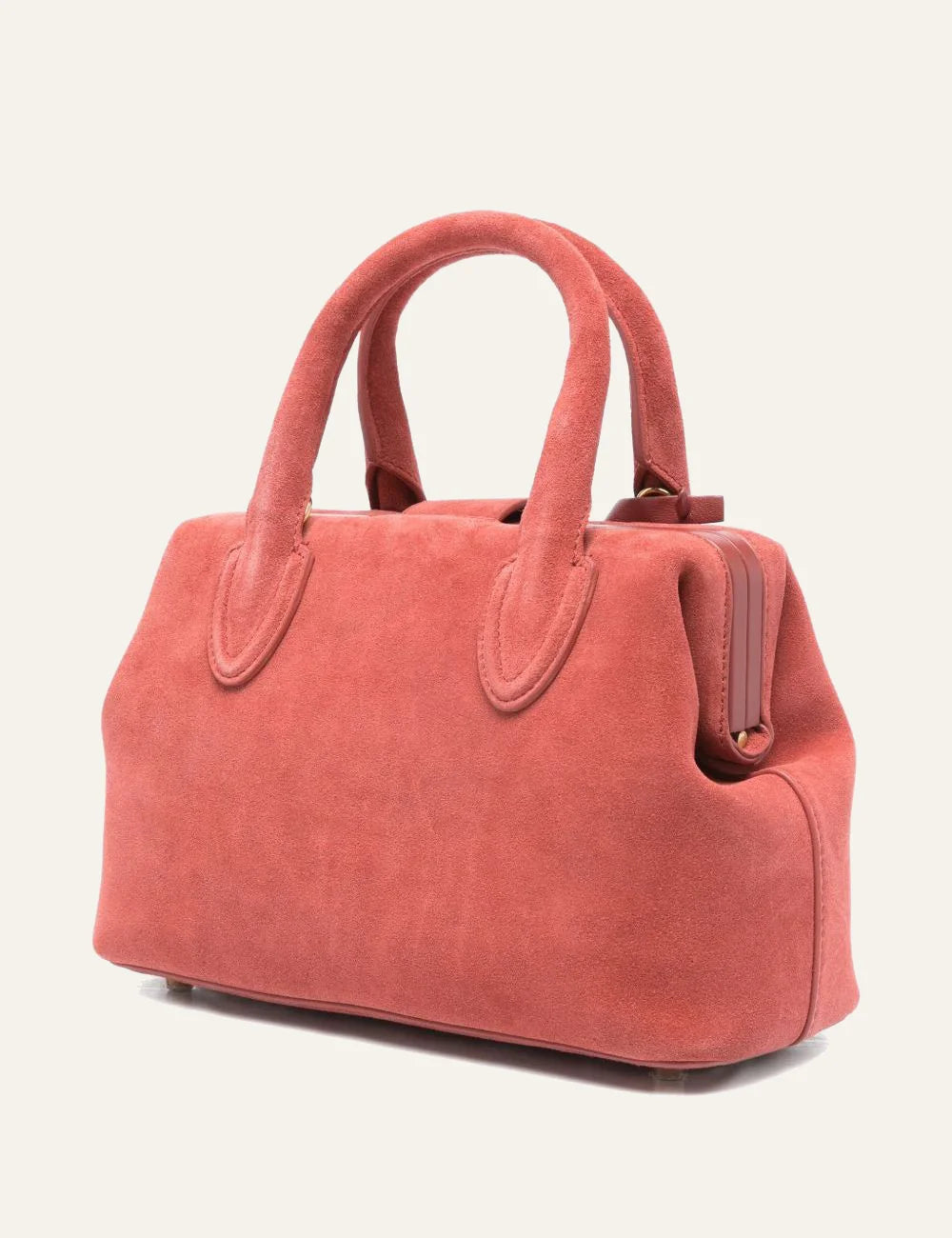 SCHELL small doctor tote bag red suede back view structured shape