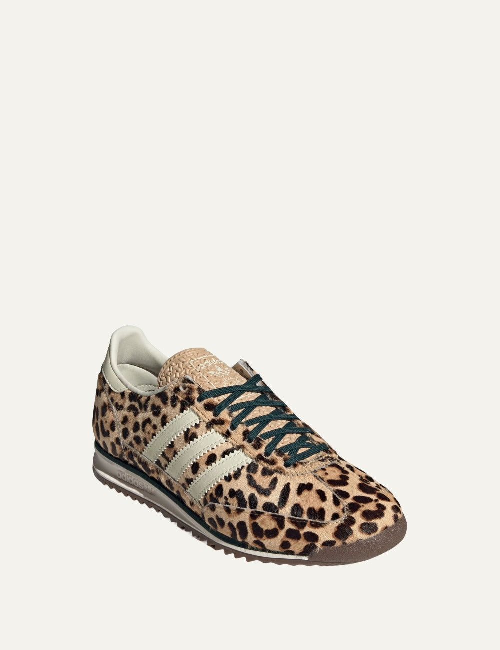 adidas SL 72 OG W leopard pony hair sneakers front  angle view