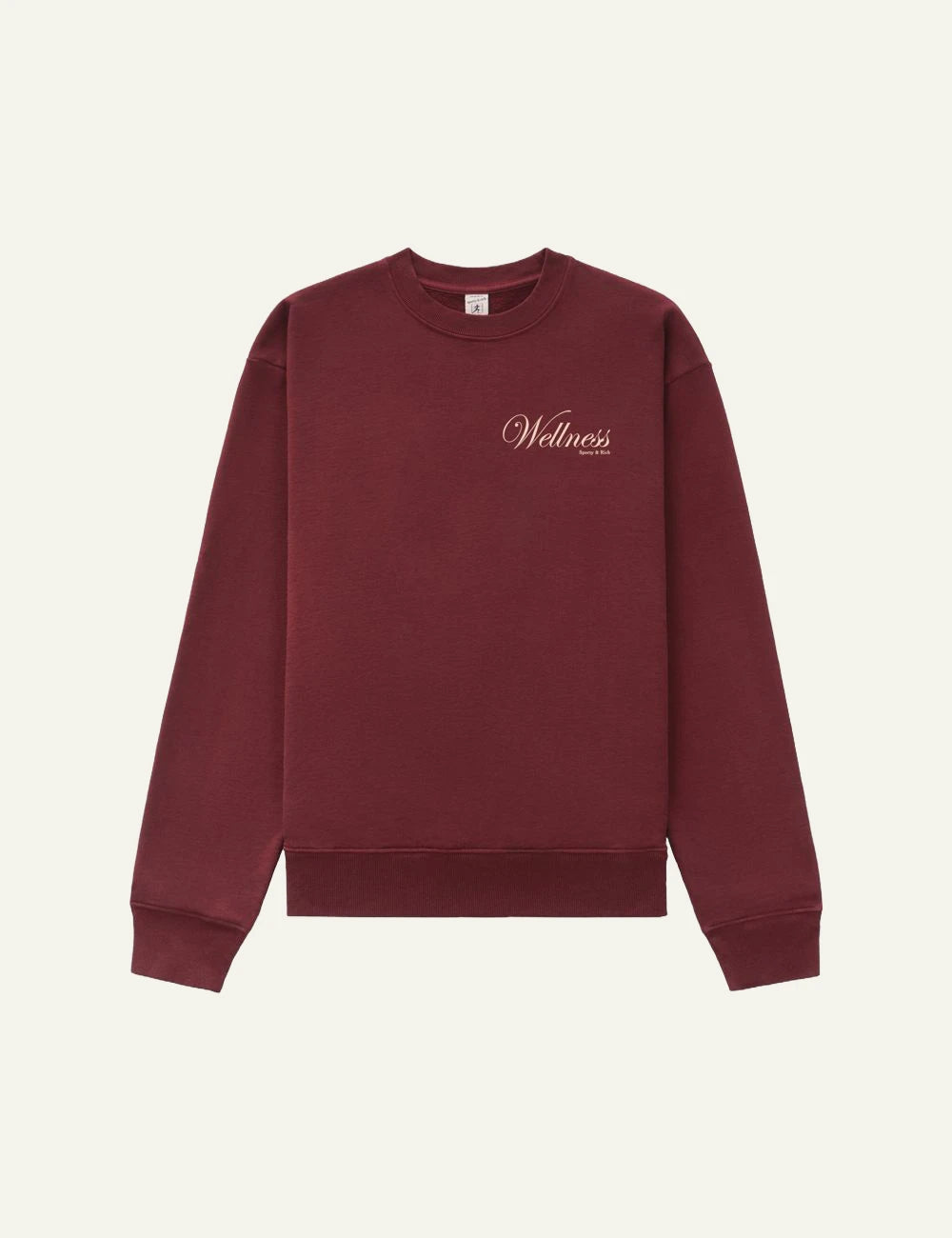 Sporty and Rich wellness crewneck sweatshirt merlot front view