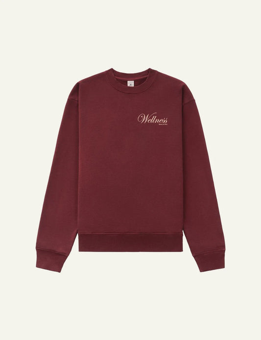 Sporty and Rich wellness crewneck sweatshirt merlot front view