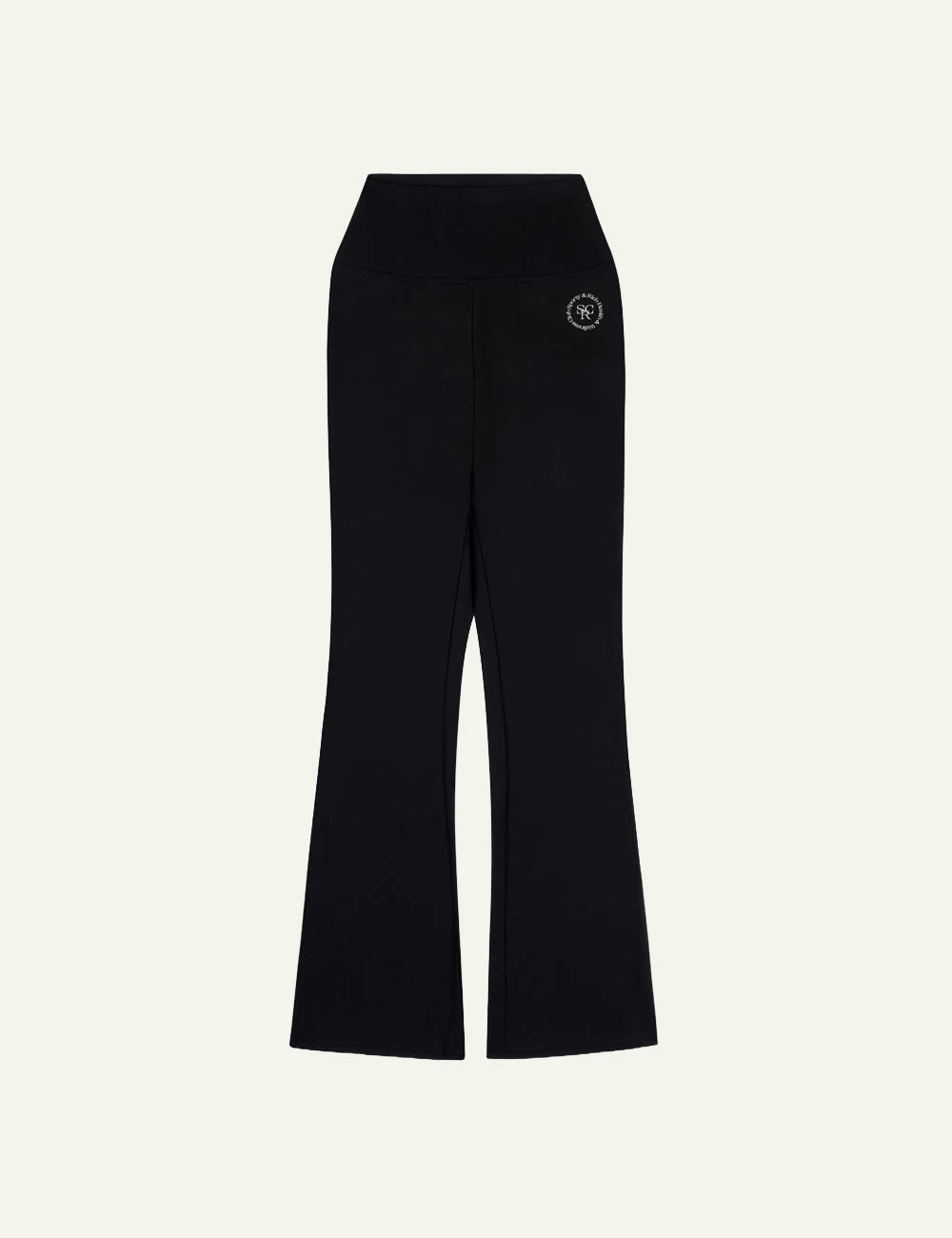Sporty and Rich black flared leggings front view