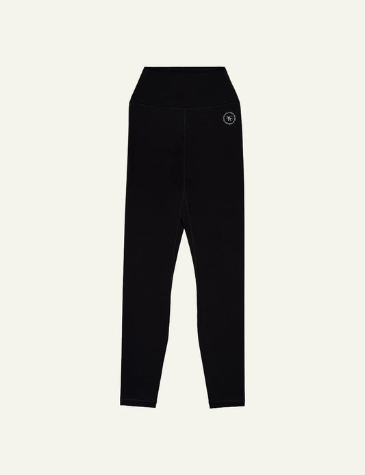 Sporty and Rich black ankle leggings front view