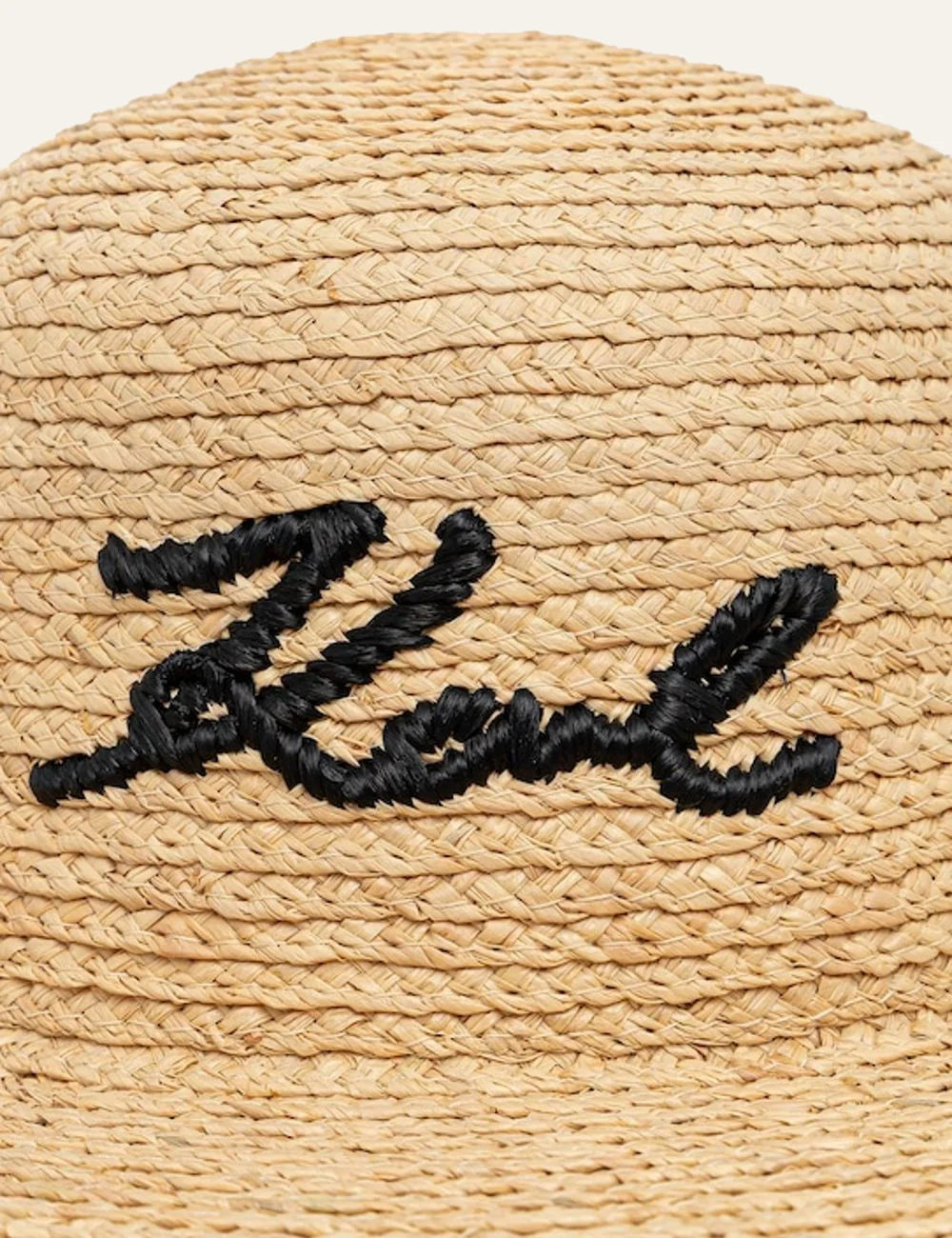 Karl Lagerfeld logo embroidered detail σε straw summer hat