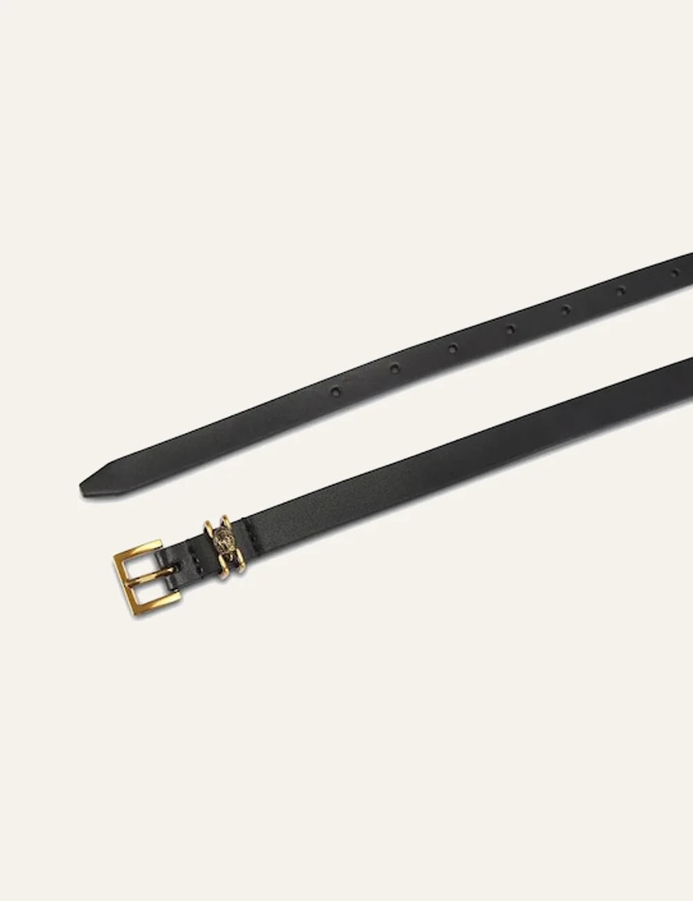 Kurt Geiger λεπτή μαύρη ζώνη δερμάτινη full length view