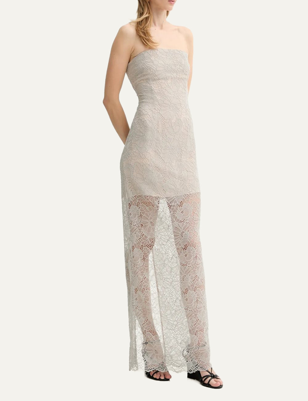 Γυναικείο Rotate maxi φόρεμα δαντέλα εφαρμοστό full length look