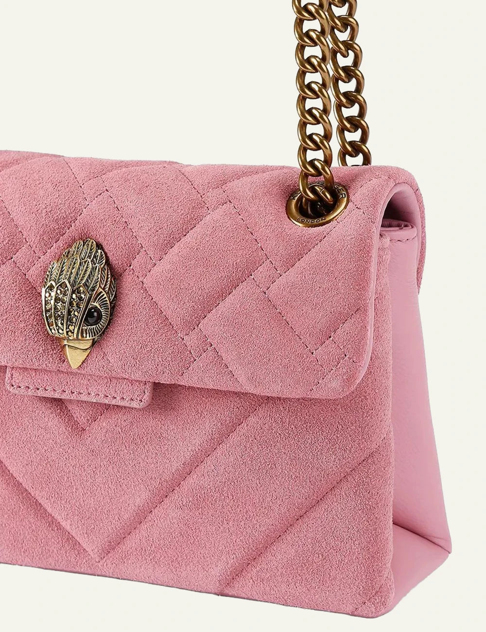 Kurt Geiger Kensington pink bag angled front view