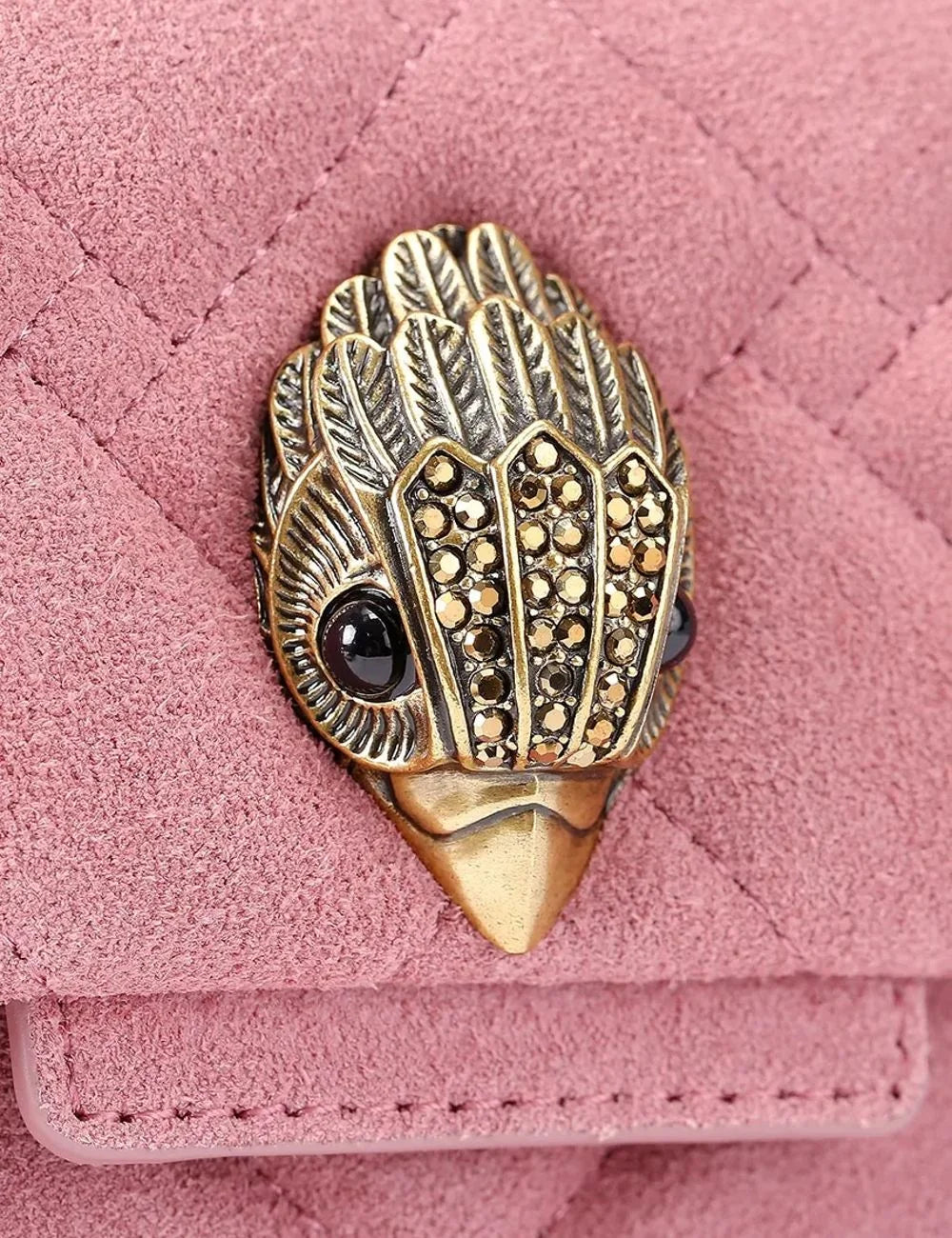 Kurt Geiger eagle head clasp detail pink suede