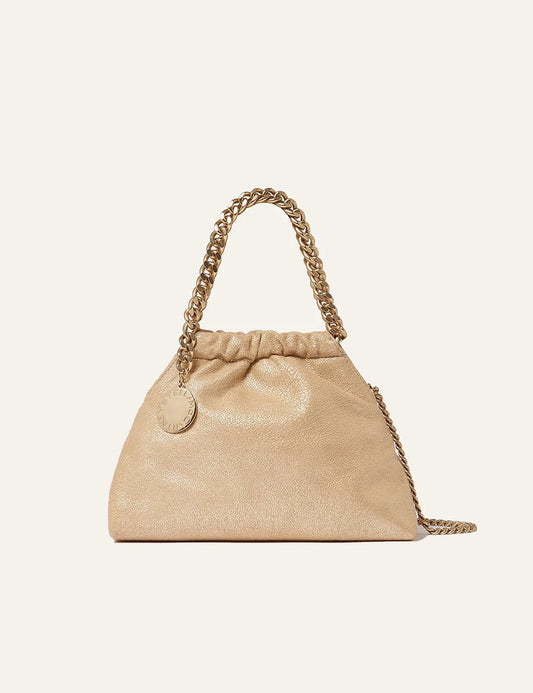 Γυναικεία Stella McCartney Falabella drawstring tote gold vegan front view