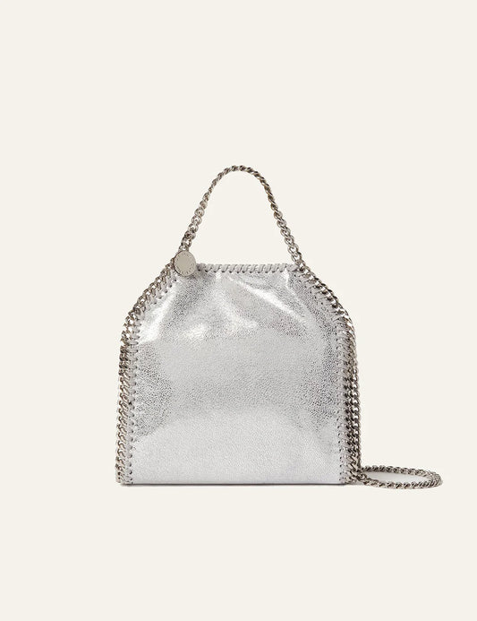 Γυναικεία Stella McCartney Falabella Tiny tote silver metallic vegan front view