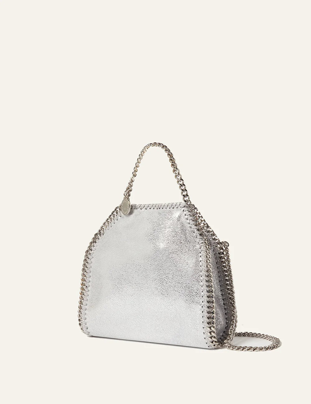 Γυναικεία Stella McCartney silver metallic Falabella Tiny tote side view