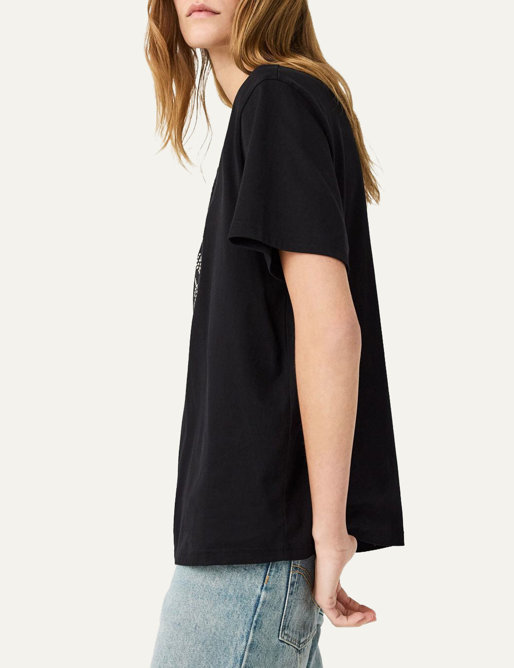 Stella McCartney logo circle t-shirt black side view relaxed fit