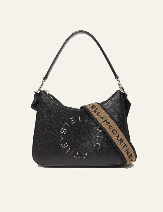 Γυναικεία Stella McCartney shoulder bag black vegan leather με perforated logo front