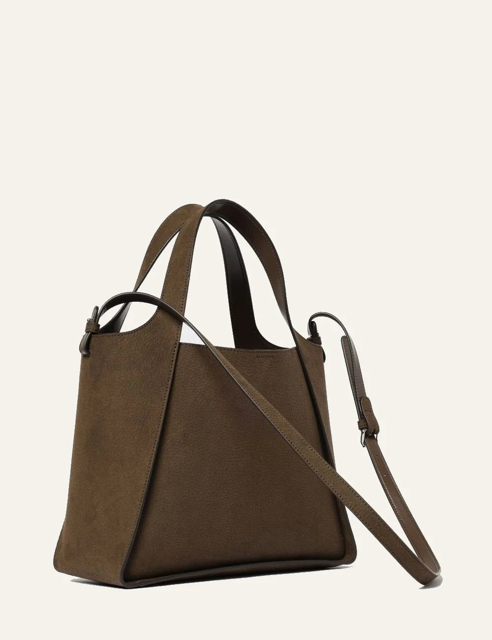 Stella McCartney Stella Logo crossbody bag back view brown vegan leather