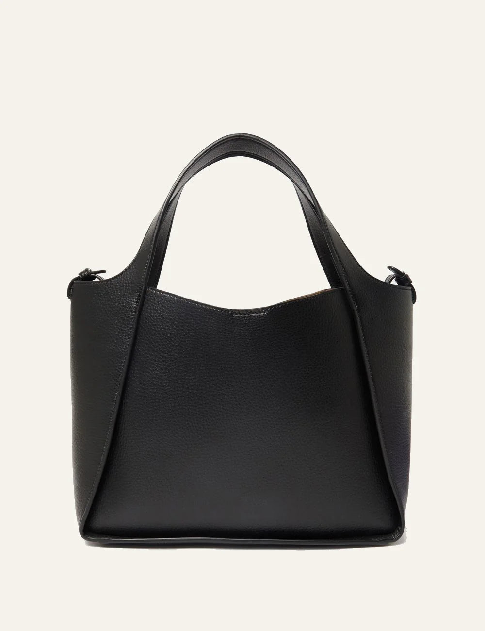 Stella McCartney Stella Logo tote bag back view black vegan leather